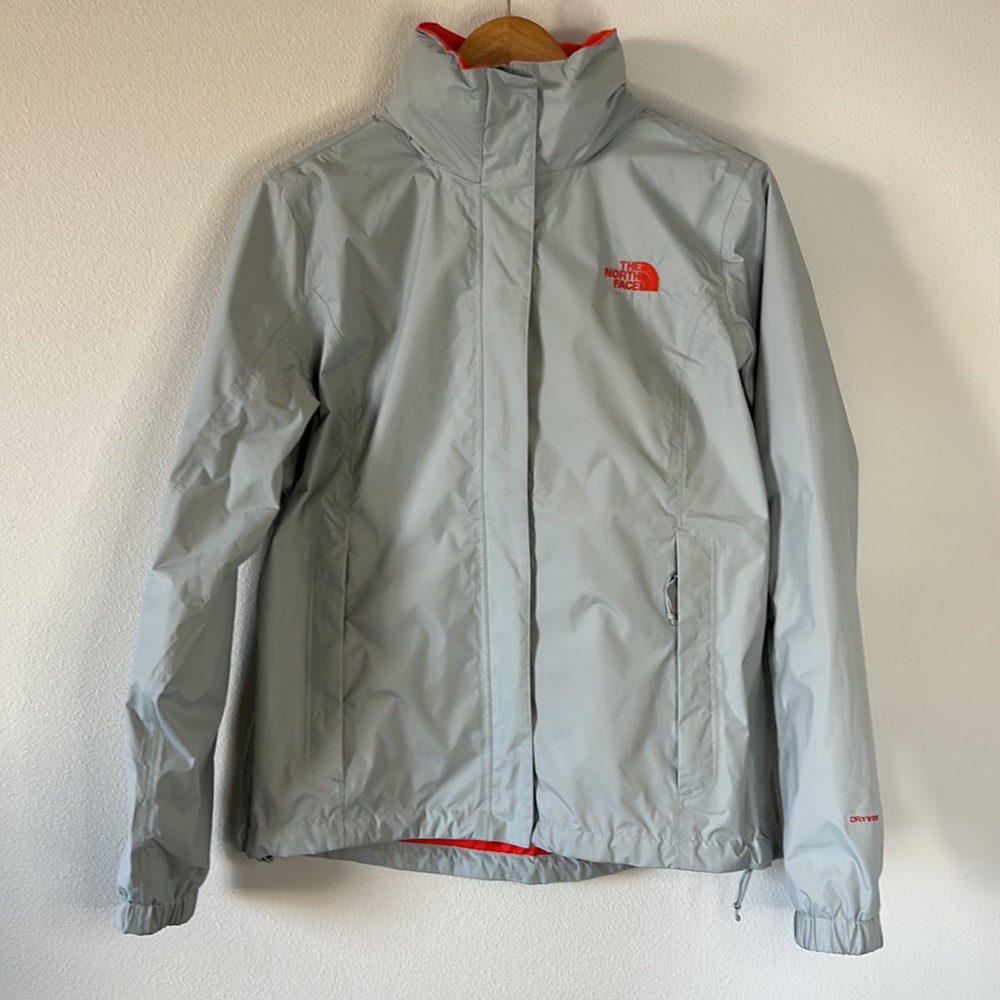 EUC North Face outdoor jacket, medium, grey/orange